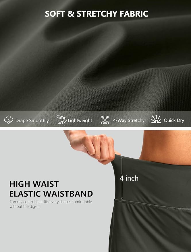 G Gradual 16"/18" Skorts for Women Golf Skirt with 2 Pockets Summer Casual | Built-In Shorts, High Waist, Soft 4-Way Stretch, Breathable Mesh Liner, Tennis Pickleball Athletic Wear, Easy To Match