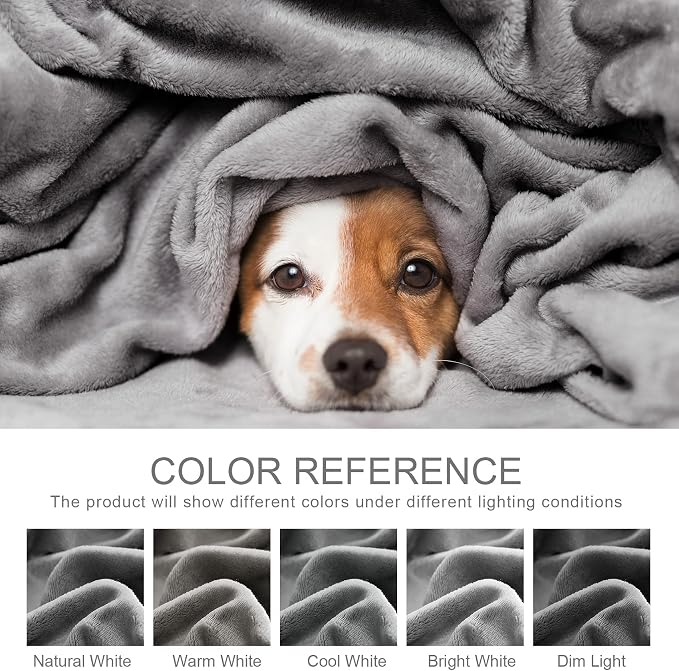 Hansleep King Grey Fleece Blanket, Soft Flannel Bed Blanket | Fuzzy Cozy Blanket 90x108 Inches, Multi-use for Bed, Sofa, Couch, Travel, Camping, All Season Warm Lightweight Cover