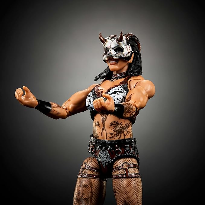Mattel WWE Ultimate Edition Action Figure & Accessories Set, Rhea Ripley 6-inch Collectible with Swappable Heads & Hands, 30 Articulation Points
