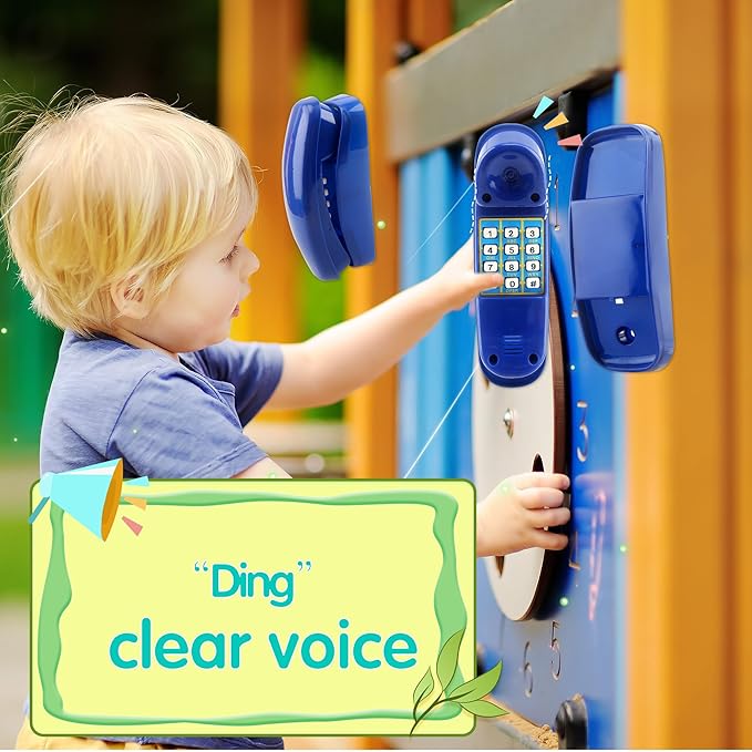 2 Pack Swingset Phone Toys Playground Swing Set Telephone Plastic Pretend Play Telephone with Numeric Key for Kids Outdoor Playground Treehouse Accessories (Blue)