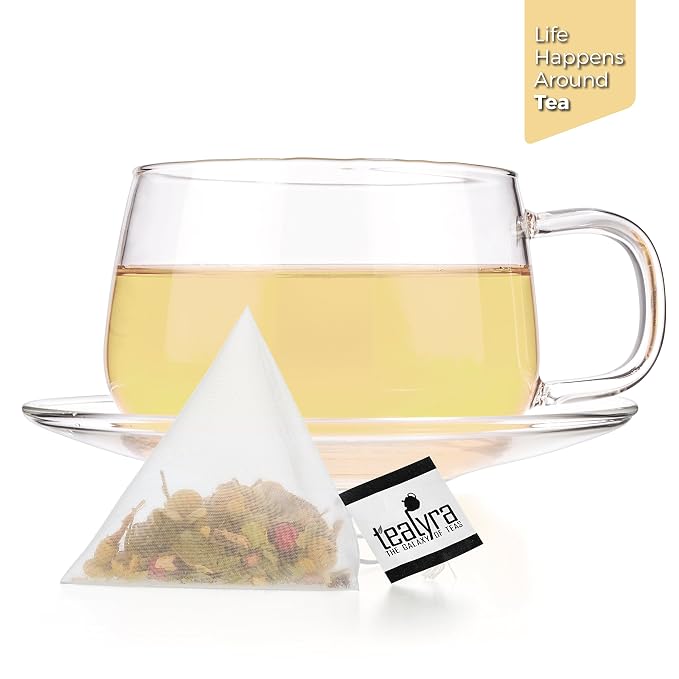 Tealyra - Tranquil Dream - 25 Bags - Chamomile Honeybush Lavender - Calming - Relaxing - Herbal Loose Leaf Tea - Caffeine-Free - Pyramids Style Sachets