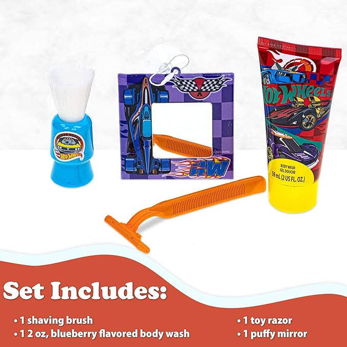 Townley Girl Hot Wheels- My First Shaving and Grooming Pretend Play Kit Safe for Kids, Boys Ages 3+, Yellow