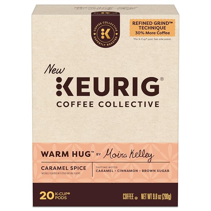 Keurig Coffee Collective, Warm Hug by Moira Kelley, Caramel Spice Flavored Coffee, Single Serve Keurig K-Cup Pods, 20 Count
