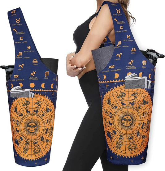 Yoga Mat Bag - Long Tote with Pockets - Holds More Yoga Accessories - Yoga Bag Fit Most Size Mats - Yoga Mat Carrier