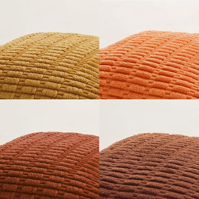 Fancy Homi 4 Packs Decorative Throw Pillow Covers for Living Room Couch Bed, Modern Farmhouse Boho Home Décor Accent Cushion Case, 12" x 12", Burnt Orange Series