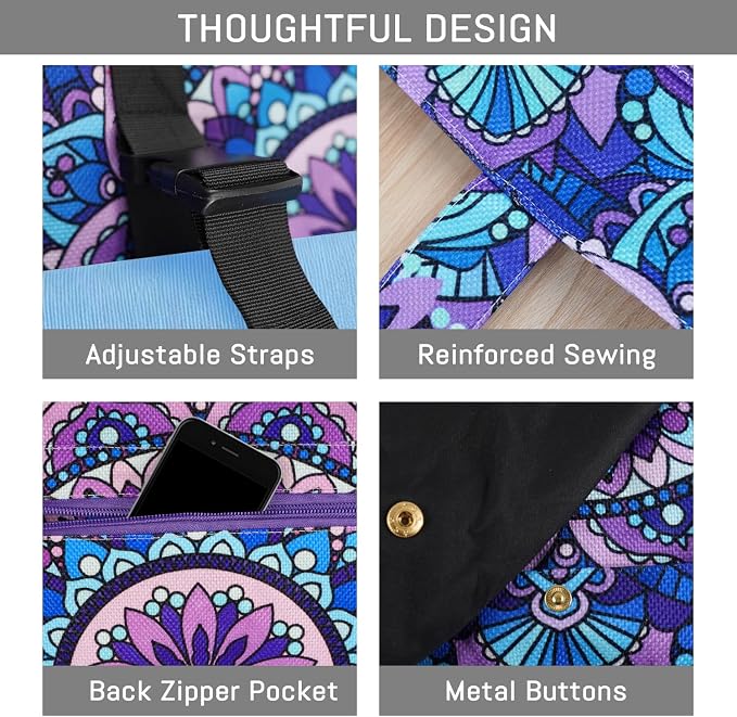Mandala Yoga Mat Bag Large Yoga Bags and Carrier Fits All Your Stuff Yoga Tote Bags with Zipper Pocket Pilates Bag