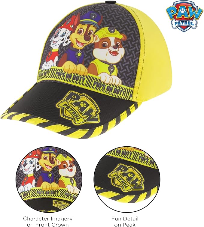 Nickelodeon Boys Baseball Cap, Paw Patrol Marshall Adjustable Toddler Hat, Ages 2-4 Or Boy Hats for Kids Ages 4-7