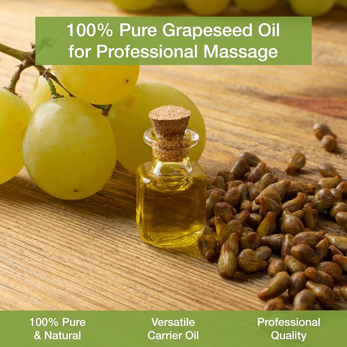 Bon Vital' Grapeseed Oil, 100% Pure Skin Toner and Massage Oil, For Hair Care, Aromatherapy, and Massage, Helps Reduce Wrinkles and Prevents Premature Aging, Skin Moisturizer, 1 Gal, Label may Vary