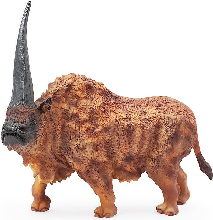 Gemini&Genius Ancient Rhino Action Figure Toy, Siberian Unicorn Rhinoceros Figurine Wild Animal, Elasmotherium Animal Toy, Gift, Collection, Display for Kids Collectors