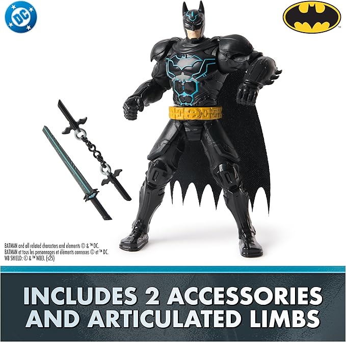 DC Comics, Batman Battle Clash 6” Ninja Strike Batman Action Figure with 2 Ninja Accessories, Super Hero Kids Toys for Boys and Girls Ages 3 & Up