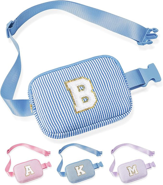 YOOLIFE Initial Crossbody Bag Belt Bag | Fanny Pack Birthday Gifts for Daughter Sister Friends | Gifts for Girls Teen Girls | Personalized Gifts for Women | Belt Bag Fanny Pack for Girls | Blue B