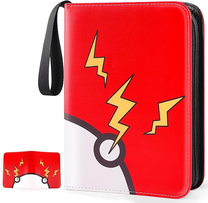 GOROMA Card Binder 9-Pockets, 900 Pockets Card Holder with 50 Removable Sleeves, Trading Card Collector Zipper Album Holder, Dark Red