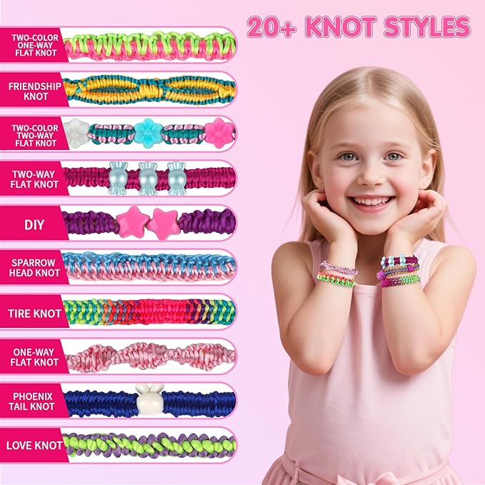 Friendship Bracelet Making Kit for Girls, Arts and Crafts for Kids Age 8-12, DIY Jewelry String Maker Kit Toys, Bracelets Maker Craft, Christmas Birthday Gifts for Ages 6 7 8 9 10 11 12 Year Old
