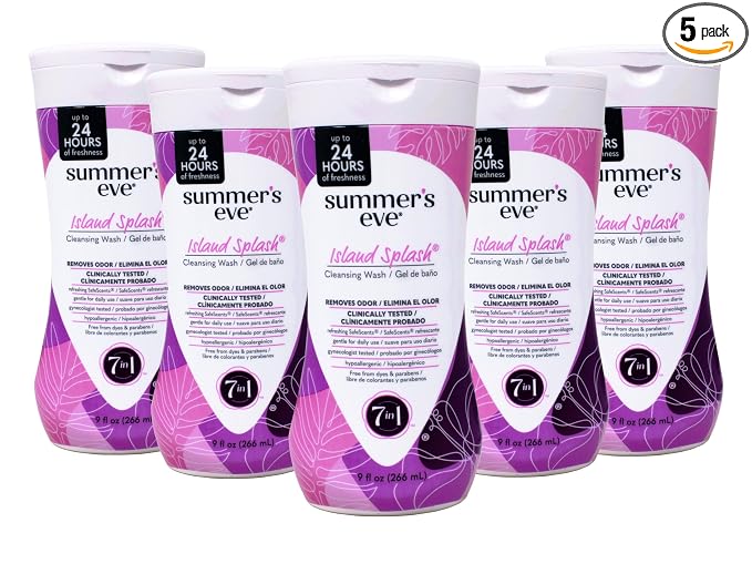Summer's Eve Island Splash Refreshing Daily Feminine Wash, Removes Odor, pH balanced, 9 fl oz. (Pack of 5)