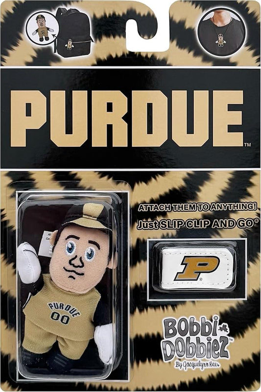Bobbi-Dobbiez Attachable Plushie Purdue Pete Mascot – Attaches to Backpacks, Bags, Shoes, Water Bottles, and More