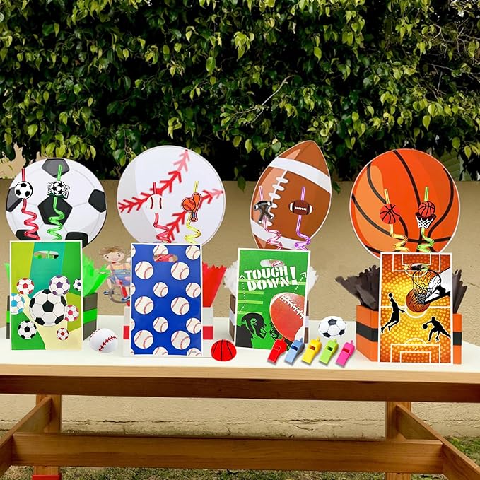 122PCS Sports Party Favors Set Ball birthday Party Supplies School Stationery Sports Party Team Gift Fillers School Classroom games Rewards Supplies