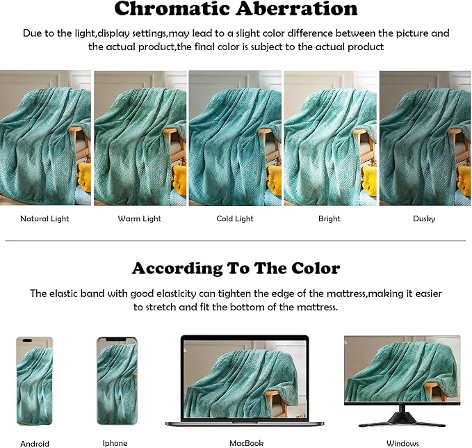 NEWCOSPLAY Fleece Leaves Pattern Queen Blanket, Light Teal, 90"x90" | Super Soft Throw Blanket, Lightweight Cozy Bed Sofa Blanket, Premium Silky Flannel Fleece, Travel Blanket for All Season Use