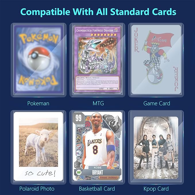 JohnBee Card Sleeves - OPP Penny Sleeve for Trading Cards - Premium Toploader Inner - Fit MTG, TCG, Game & Sports Cards, Kpop Pocket Polaroid Photo Sleeves - Ideal for Card Enthusiasts (100)