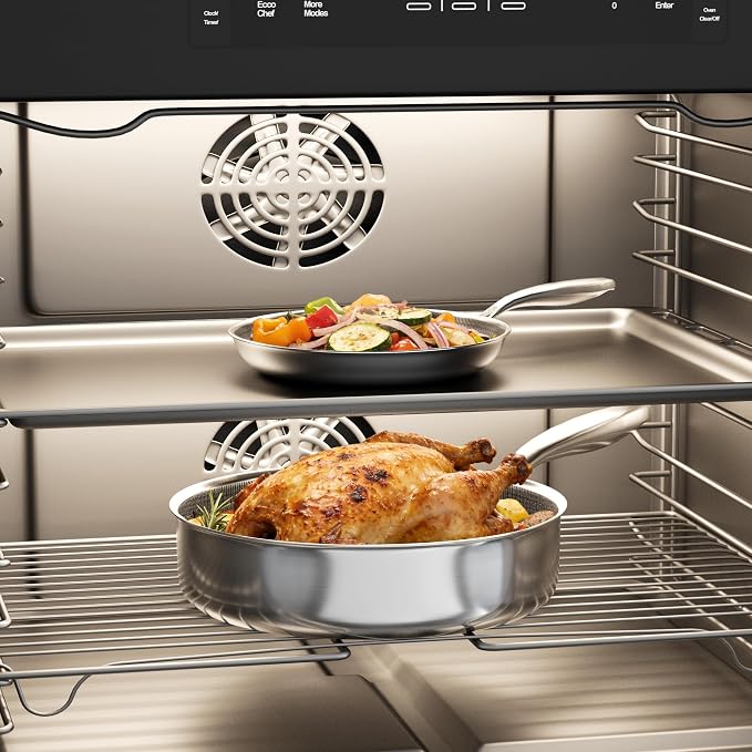 COOKER KING 7pcs Stainless Steel Cookware Set, Hybrid Pots and Pans Set | Non Stick, Non-Toxic, PFOA Free, Oven Safe, Induction Compatible