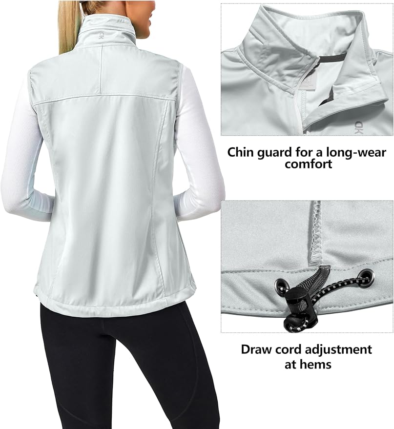 Little Donkey Andy Women's Lightweight Vest Windproof Sleeveless Jacket | Cycling Windproof Vest, Water-Repellent Stretch Shell, Lightweight Tennis Running Outerwear, Golf Hiking Workout Sleeveless