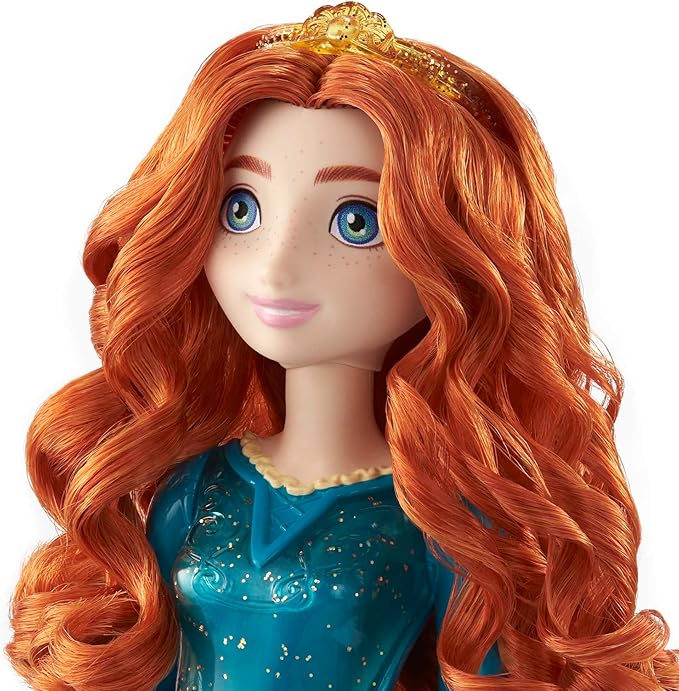 Mattel Disney Princess Merida Doll in Sparkling Fashion with Removable Skirt, Tiara and Shoes, Posable & Collectible, Inspired by Brave Movie