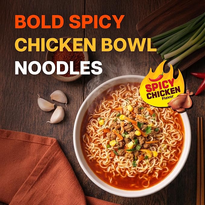 Nongshim Spicy Chicken Noodle Soup Bowl Soup Mix, 6 Pack, Korean-Style Ramen Noodle Instant Soup, Microwaveable