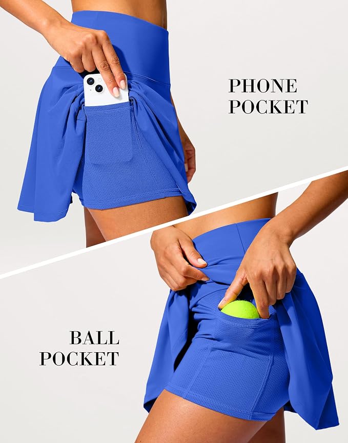 14" Tennis Skirt Golf Skorts with Pockets Tummy Control Shorts Pleated Skirts for Women Athletic Dressy Casual