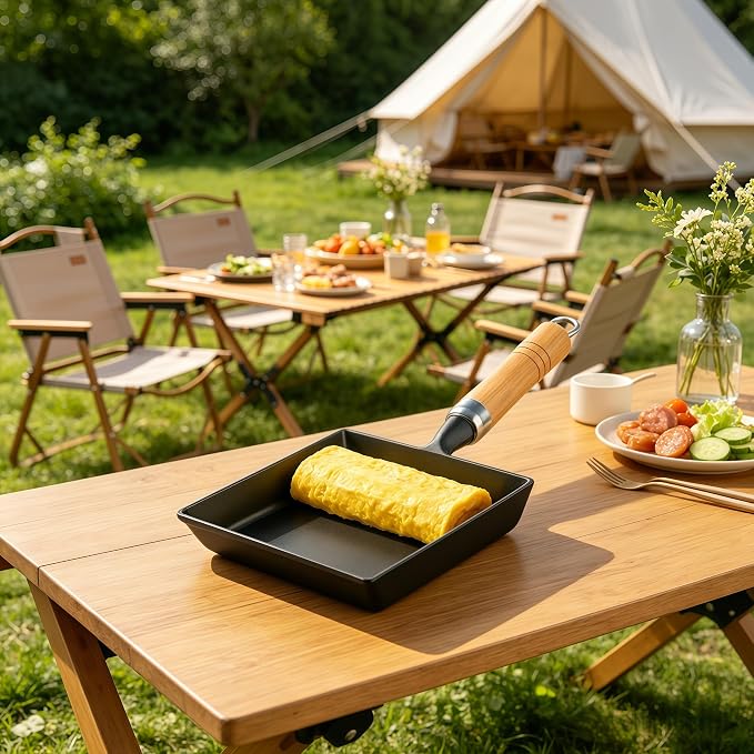 Cast Iron Tamagoyaki Pan Japanese Egg Roll Omelette Skillet