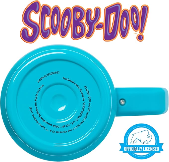 Silver Buffalo Scooby-Doo Featuring Scared Shaggy and Scooby Double Walled Stainless Steel Tumbler with Handle and Straw, Fits in Standard Cup Holder, 40 Ounces