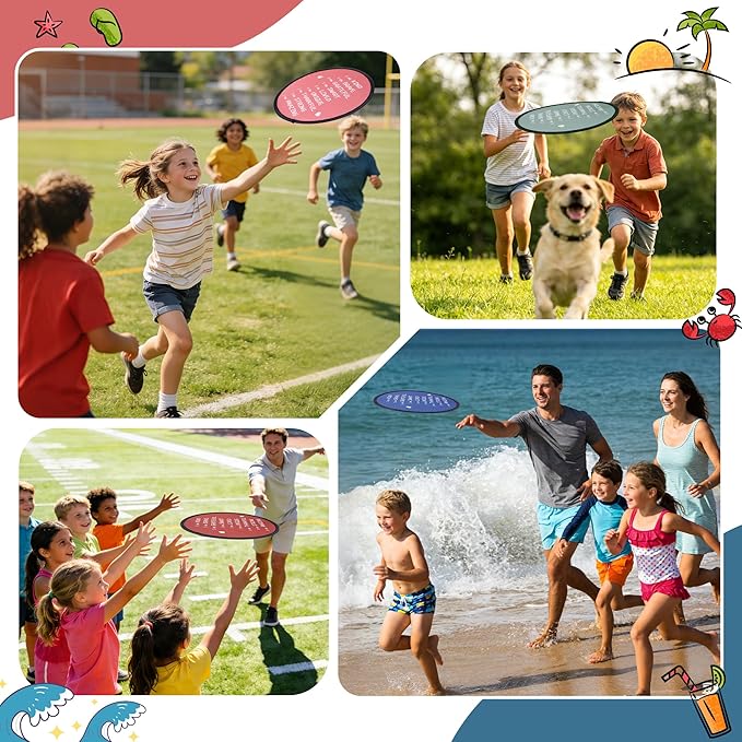 End of the Year Gifts for Students Bulk Foldable Flying Disc Fans Set with Stickers Bags, End of Year Student Gifts from Teacher Beach Fun Folding Pocket Hand Fans for Outdoor Activities Games
