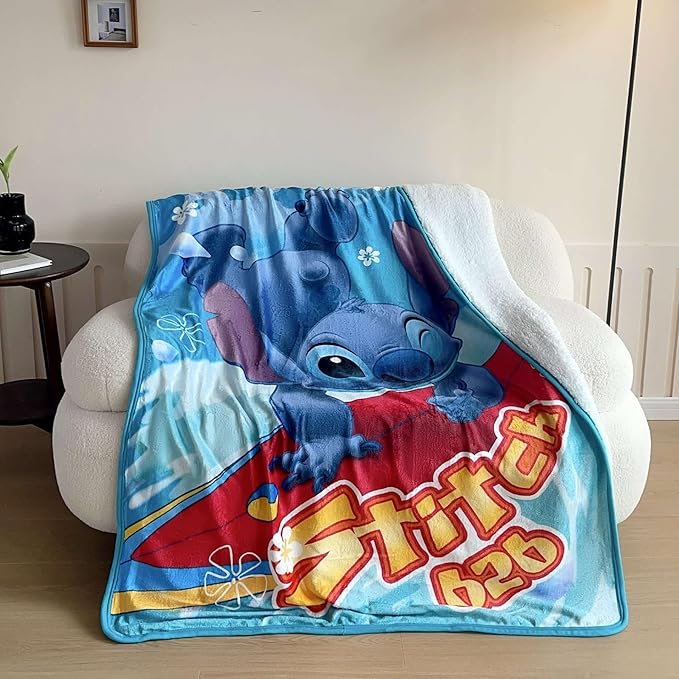 Disney Sitich Blanket Stitch 626 Double Sided Silk Touch Lap Throw Blanket 46" x 60"