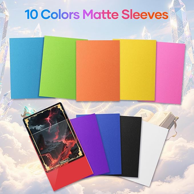 Mlikero 1000 Count Card Sleeves, Baseball Card Sleeves for Standard Cards, 10 Colors Trading Cards Sleeves Fit for MTG, Football Card, Sports Cards, Game Cards