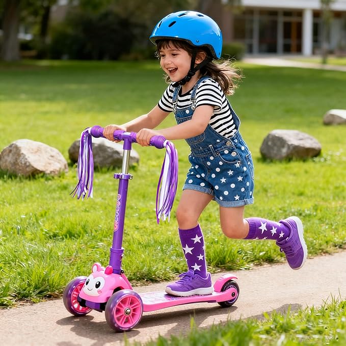 PLATT Kid's Bicycle Handlebar Streamers Colorful Ribbons Tassel for Girls Boys Bicycle Handlebar Scooter Handgrip (Violets 1Pair)