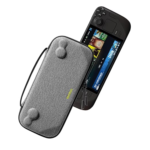 tomtoc Carrying Case Compatible with Steam Deck/OLED, Protective case, Hard Portable Travel Carrying bag for Steam Deck Console & Accessories, Shockproof, Travel friendly, Gray