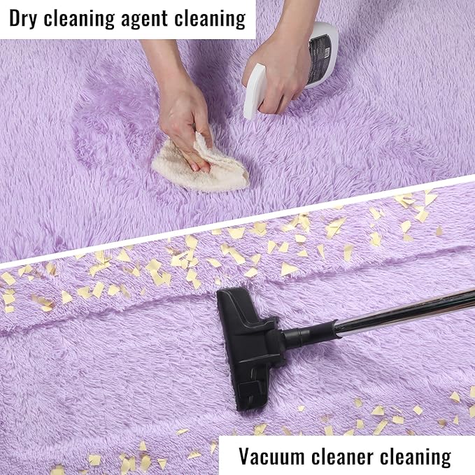 PAGISOFE Fluffy Purple Rug 2' x 6' Shaggy Runner Rugs for Bedroom Living Room, Furry Rugs for Bedroom Princess, Bedside Rug Nursery Christmas Decor Shag Carpet for Kids Teen's Room Decor Aesthetic