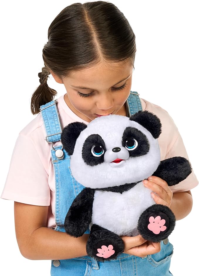 Little Live Pets My Baby Talking Panda ChuChu, Cuddly Panda Toy Plush with 50+ Sounds, Potty Dance, Kick, Feed, Kids Interactive Animal Toys Ages 4+