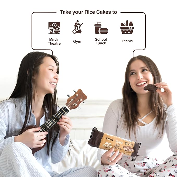 Deluxe & Bla Bla Thin and Crispy Strawberry Yogurt Chocolate Rice Cakes, Kosher Certified Dairy, Gluten Free, Nuts Free Snack (Pack of 3, Mix)