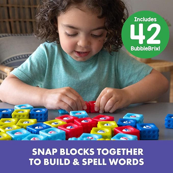 Educational Insights Alphabet BubbleBrix - ABC Learning Toys for Toddlers, Preschool Letter Recognition Blocks, Alphabet Pop It & Fine Motor Manipulatives, Classroom Activities for Kids Ages 3+