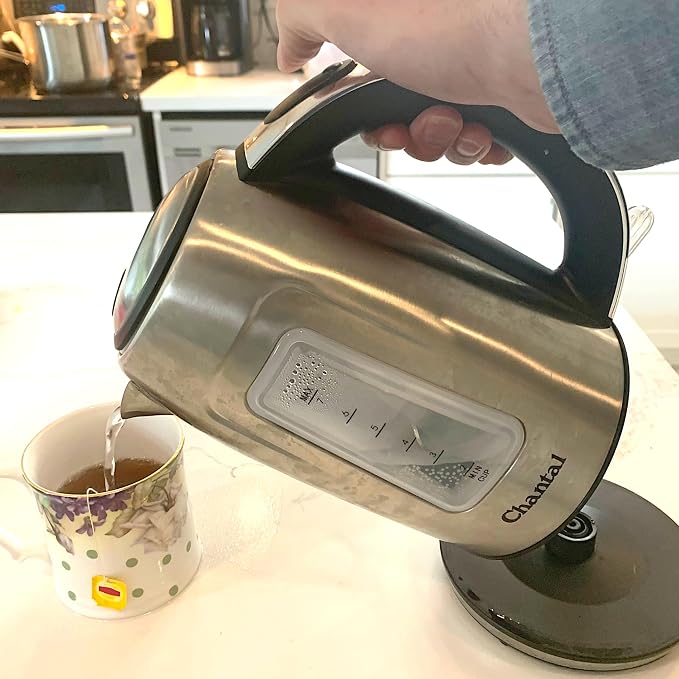 Chantal 1.8 QT Jupiter Electric Kettle, Stainless Steel, Silver