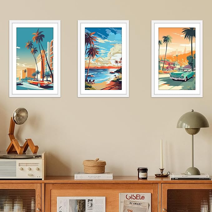 11x17 Picture Frame White Set of 2, Photo Frame with HD Plexiglass, Display Pictures 9x15 with Mat or 11x17 Without Mat, White Picture Frames Collage Wall Decor, Gallary Wall Frame