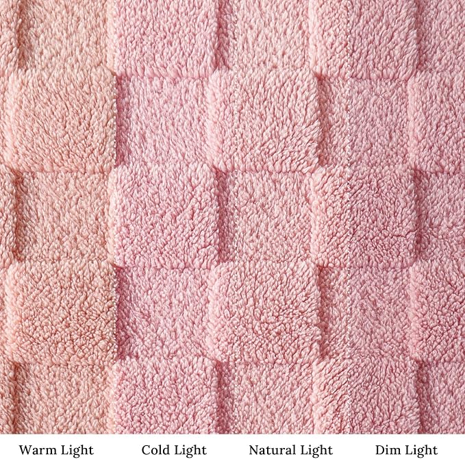 Exclusivo Mezcla 3D Checkered Fleece Twin Blanket for Bed, Pink | Super Soft and Cozy Fluffy Bed Blanket, Cute Fuzzy Blanket for Teens Back to School, Dorm Essentials, All Season, 60"x80"