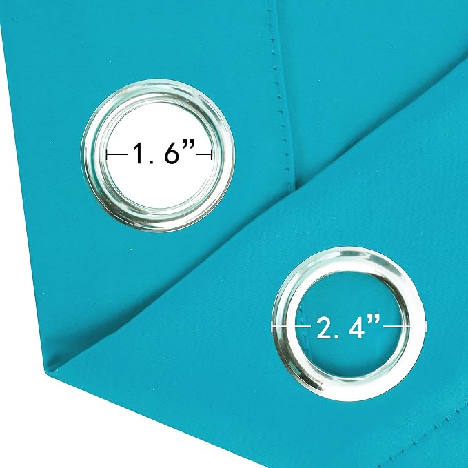 LEMOMO Turquoise/Teal Blackout Curtains/38 x 54 Inch/Set of Two Panels Grommet Living Room Curtains