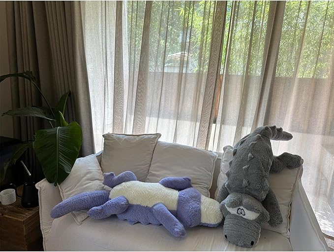 Hofun4U Alligator Plush Pillow, 38 inch Alligator Stuffed Animal, Home Decoration Christmas Valentine’s Birthday Gift for Boys Girls Adults Kids (Grey)