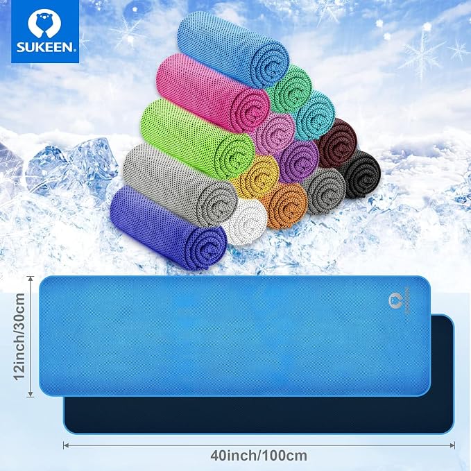 Sukeen Cooling Towel for Neck and Face (40"x12"), Microfiber Cooling Towels for Sports Athletes Cooling Neck Wraps Instant Cooling Towels for Yoga,Gym,Golf,Running,Fitness and Workout