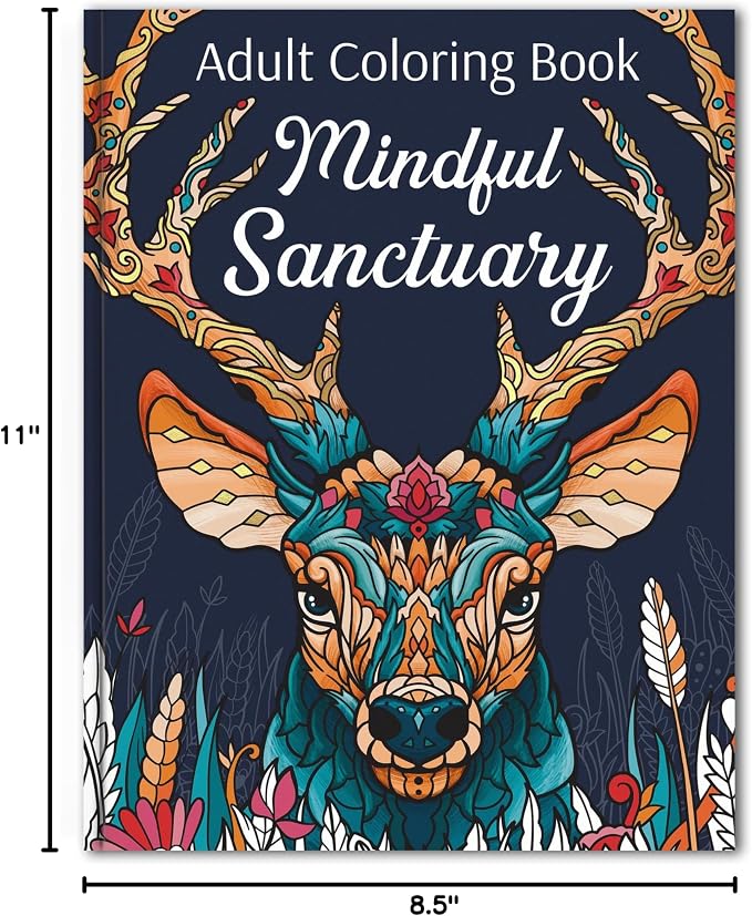 Animal Coloring Book for Adults with 31 Stunning Illustrations of Animals and Nature – Mindfulness Coloring Book for Adults Relaxation – Stress Relief Gifts for Women & Men, Tear-Out Pages