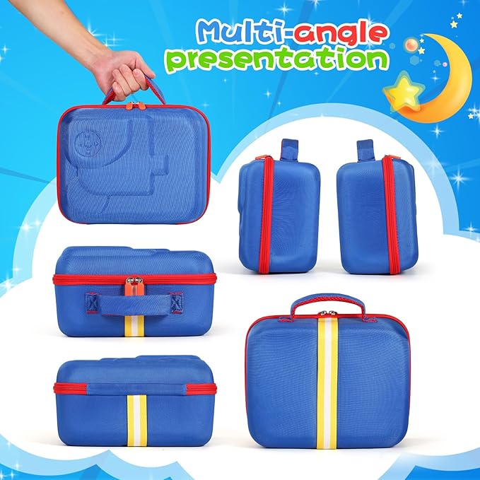 Hard Travel Case Compatible with Little Tikes for Story Dream Machine Books Starter Set, Protective Storage Case Container for Storytime Audio Play Real for Littles Character Collection (Blue, Small)