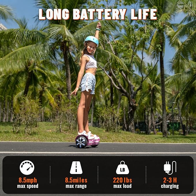 SIMATE Scooter, Bluetooth Speakers and LED Light-Up Wheels, APP Control, Dual 250W Motors, 8.5 mph Max Speed & 8.5 Miles Max Range, Gifts for Kids Adults Girls Boys