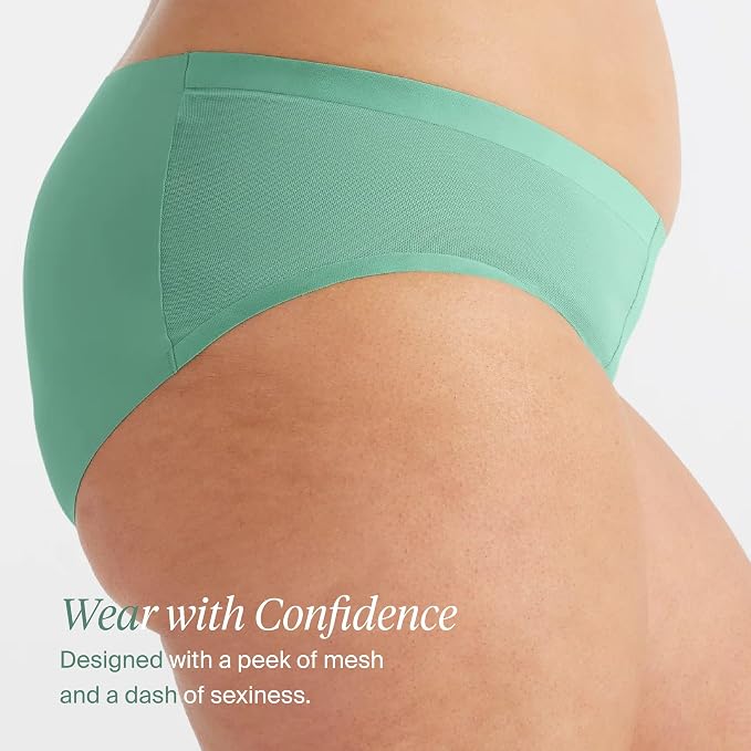 KNIX Women Leakproof Period Underwear No-Show Mesh Bikini – Light Flow Protection, Absorbs 1–3 Regular Tampons