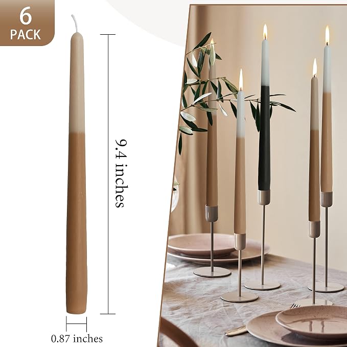 6 PCS Scented Taper Candlesticks 10 Inch Bluebell Scented Candle Aromatherapy Candles Gift Set Gradient Colored Candles for Home Decor Kitchen Decor Wedding Decorations