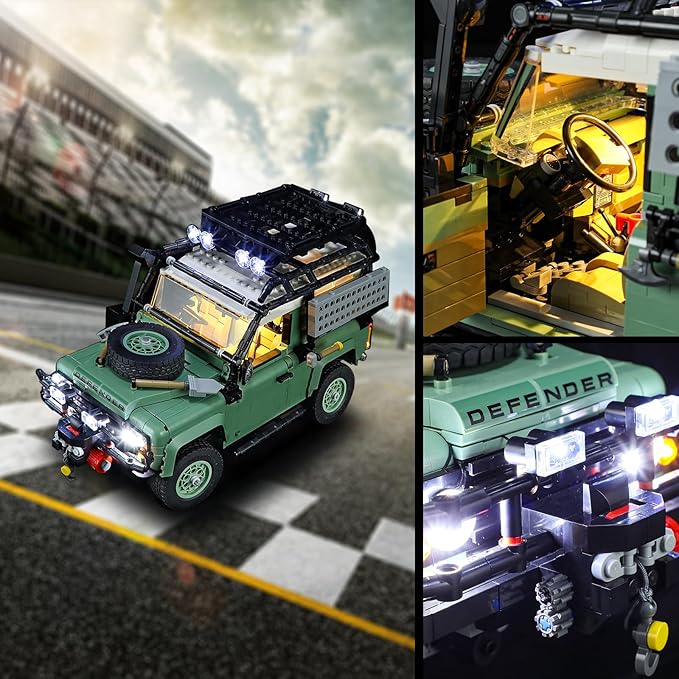 Vaodest Light for Lego 10317 Icons Land Rover Classic Defender 90 Set,Design and Configuration Compatible with Model 10317(Light Only, Not Building Block Kit)